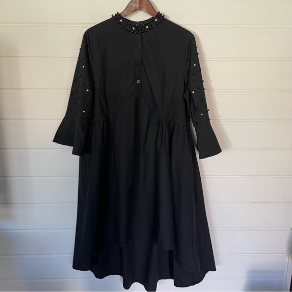 N by Nancy Black Midi 3/4 Sleeve Bedazzled Plus Size High Low Dress 2XL - Picture 15 of 15